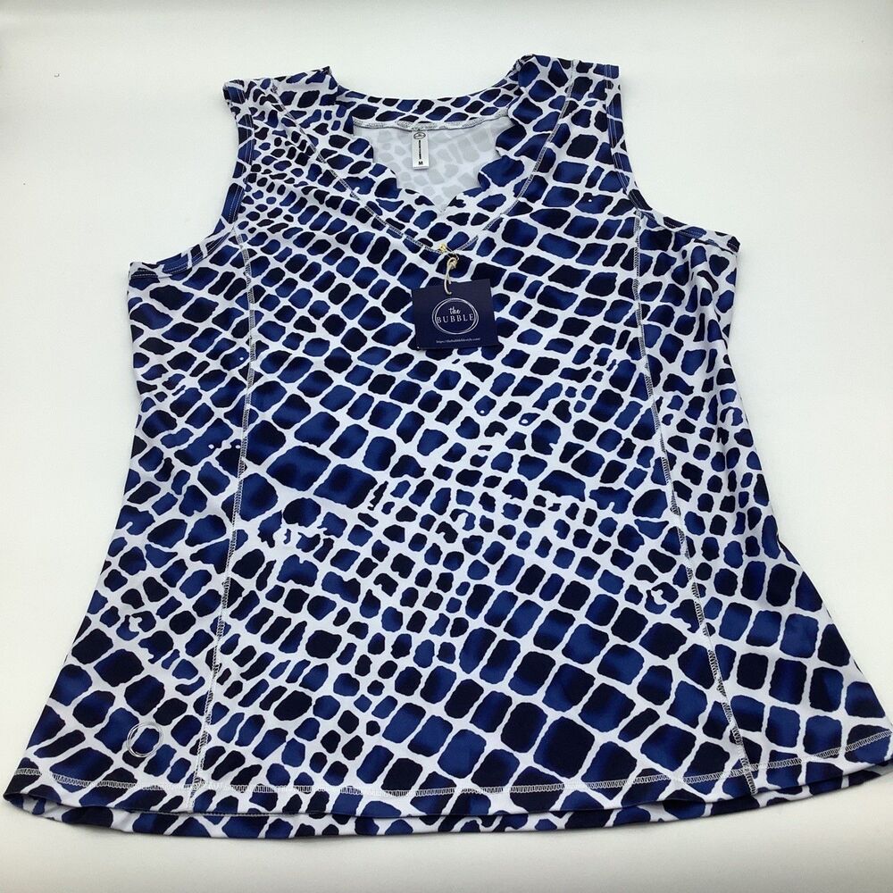 The Bubble Womens Emily Tank‎ Top Blue Size Medium NWT